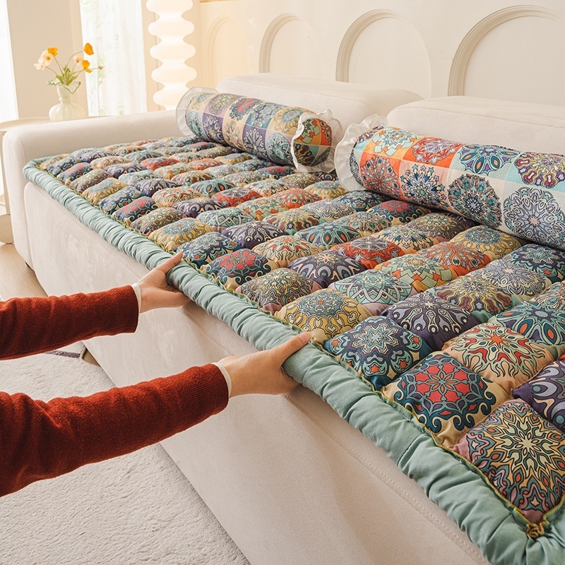 Floor Cushion Pouf - Хлопковый утолщенный чехол для секционного дивана,