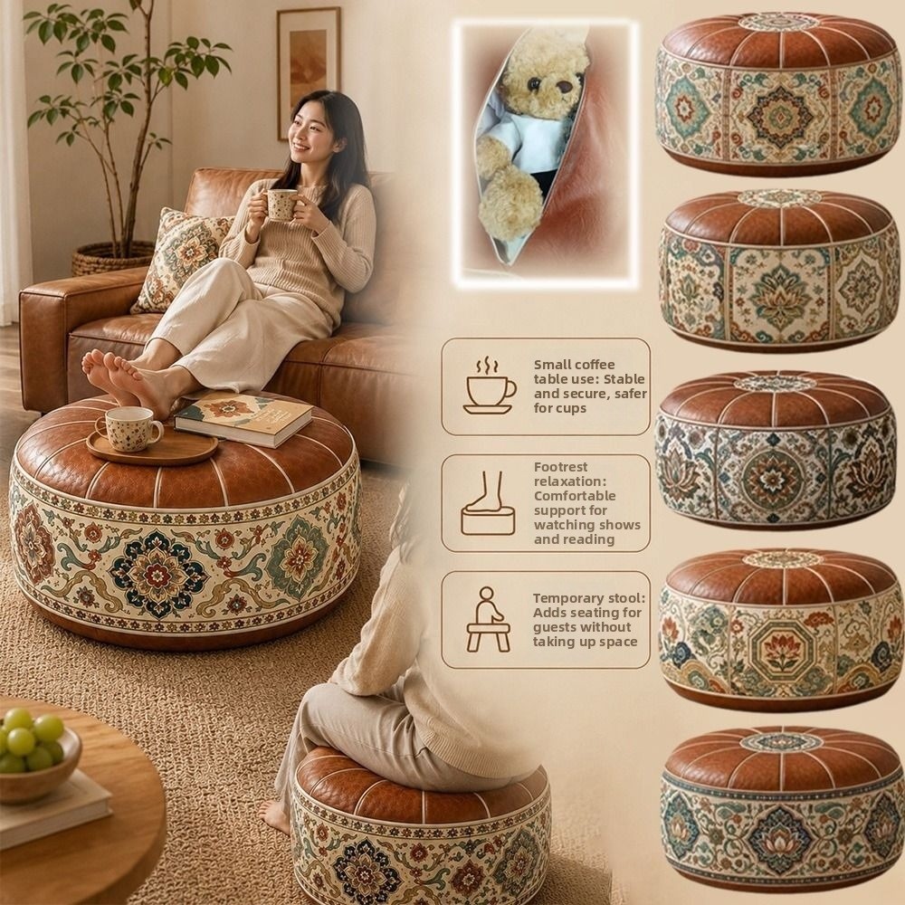 Новый пуф из искусственной кож – обзор и цена Floor Cushion Pouf