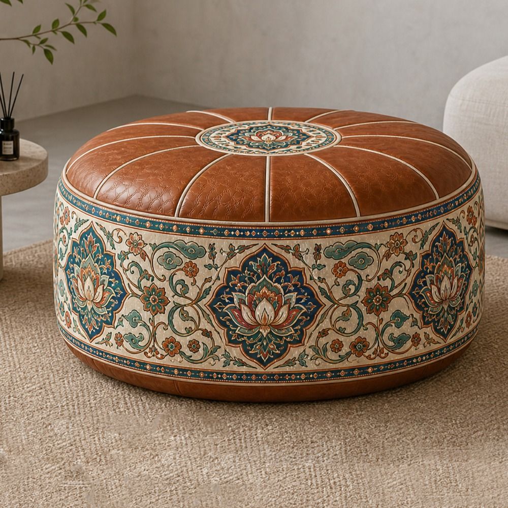 Новый пуф из искусственной кож – обзор и цена Floor Cushion Pouf