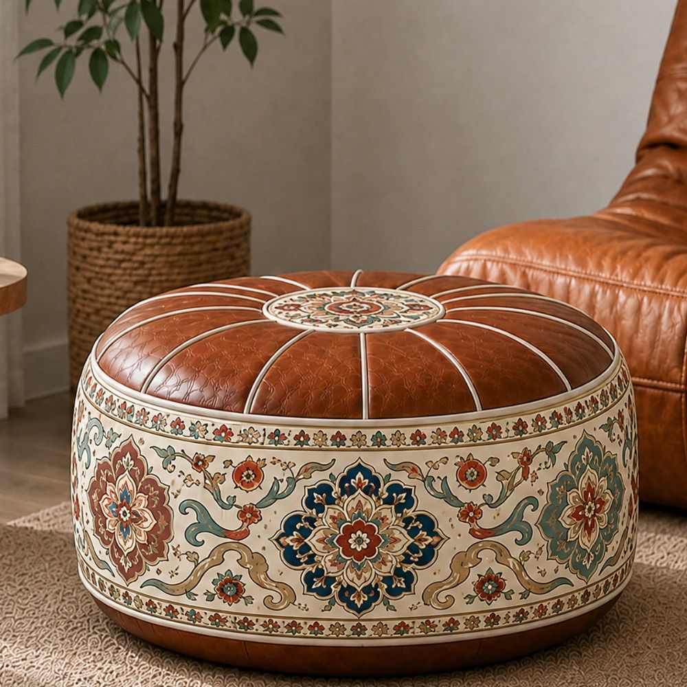 Новый пуф из искусственной кож – обзор и цена Floor Cushion Pouf