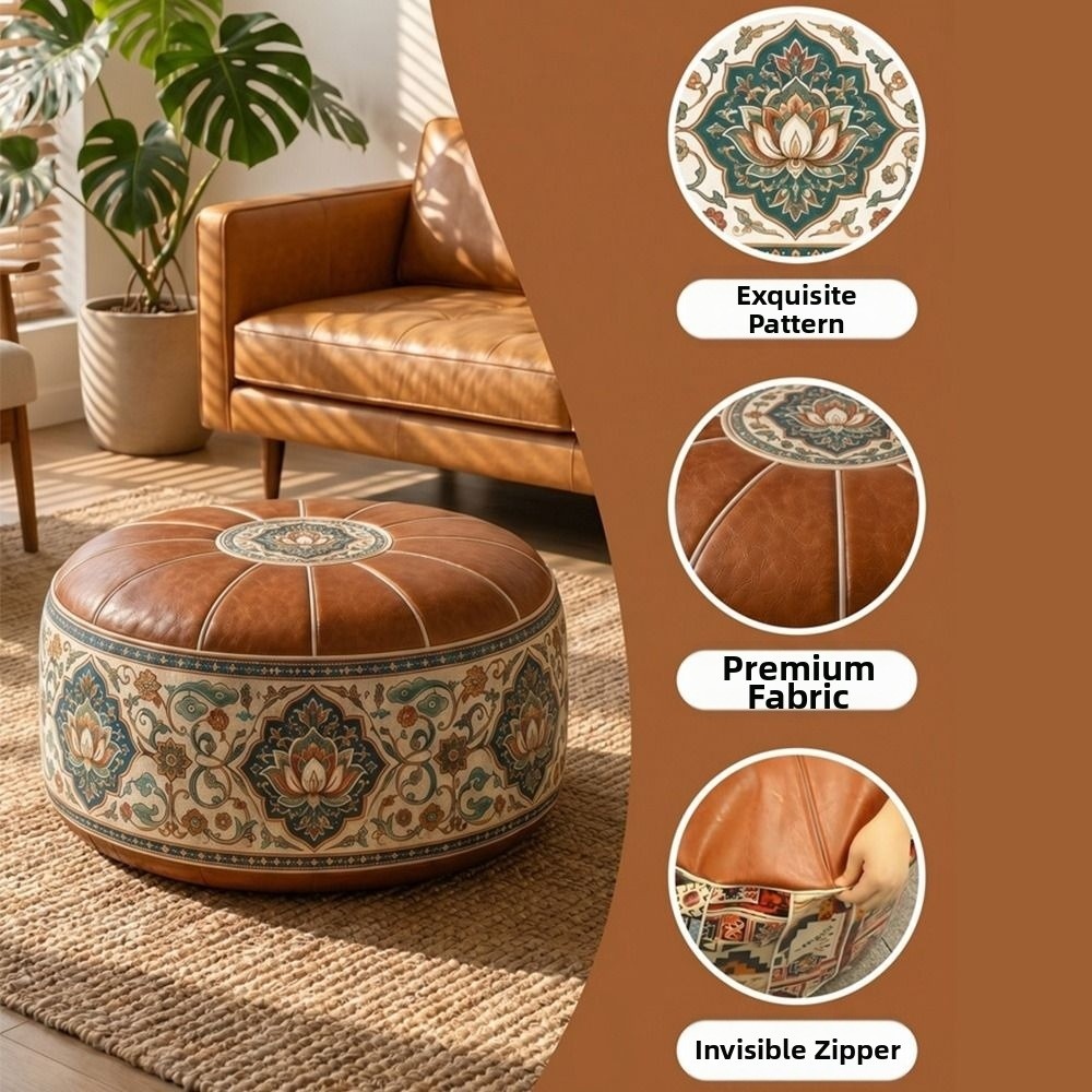Новый пуф из искусственной кож – обзор и цена Floor Cushion Pouf