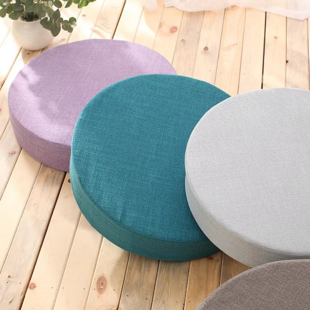 Новая круглая льняная подушка  – обзор и цена Floor Cushion Pouf